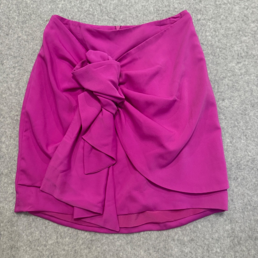 Y2K Finders‎ Keepers Magenta Pink Knot Front Draped Mini Skirt Small Party